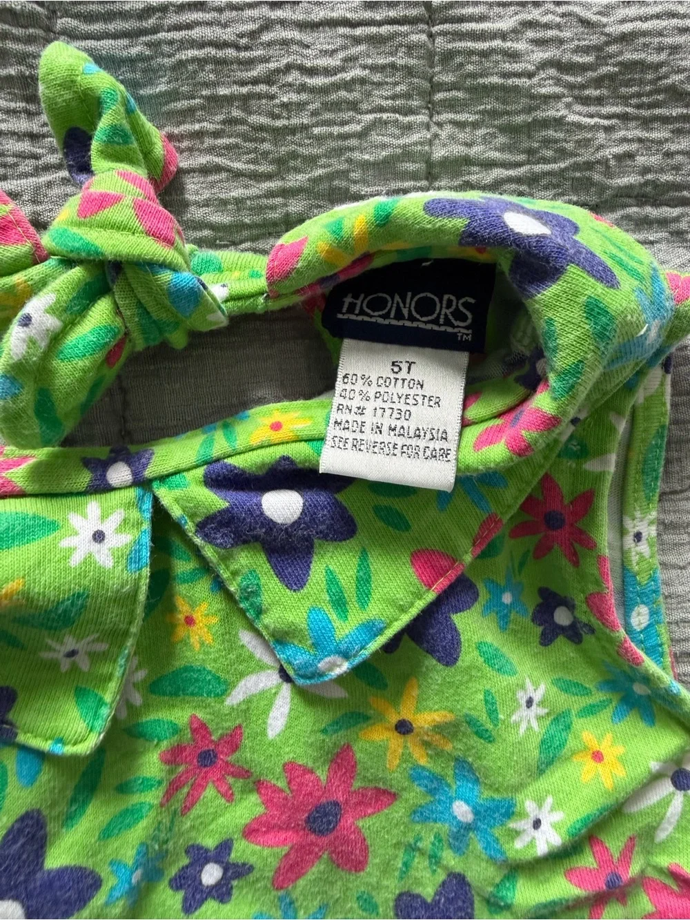 Girls' Green Floral Sleeveless Dress